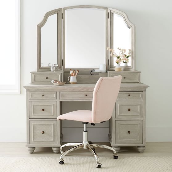 Chelsea Smart Storage Vanity Desk Super, Vanity Mirror Sets Furniture