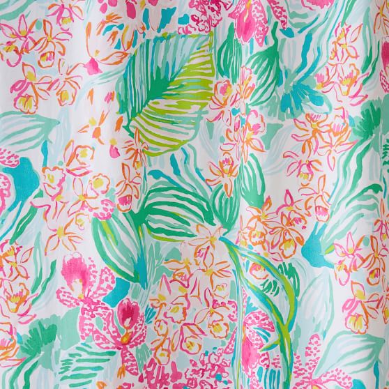 Lilly Pulitzer Orchid Shower Curtain, Lilly Pulitzer Inspired Shower Curtain