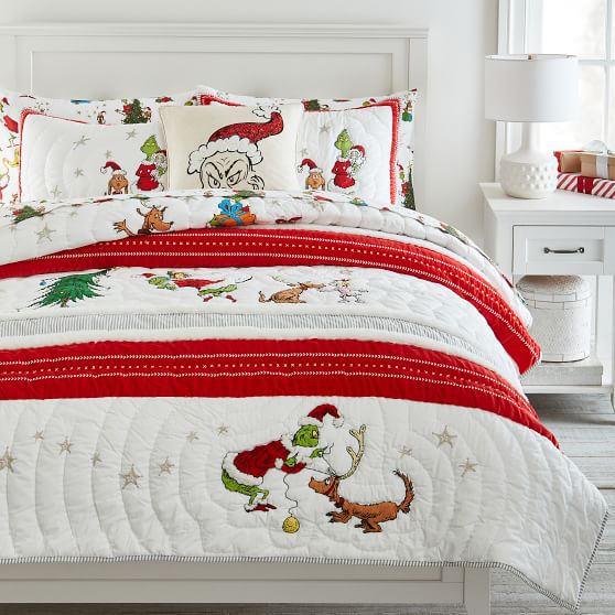 The Grinch Tufted Quilt Sham, Dr Seuss Bed Sheets