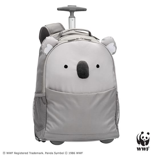 white rolling backpack