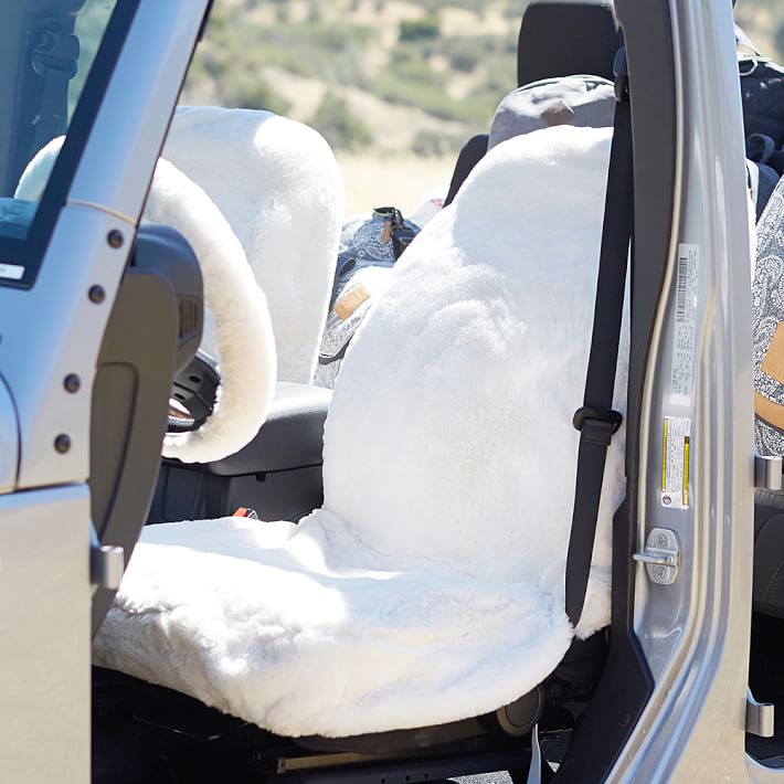 Faux Fur Car Seat Cover And Steering, Faux Fur Car Seats