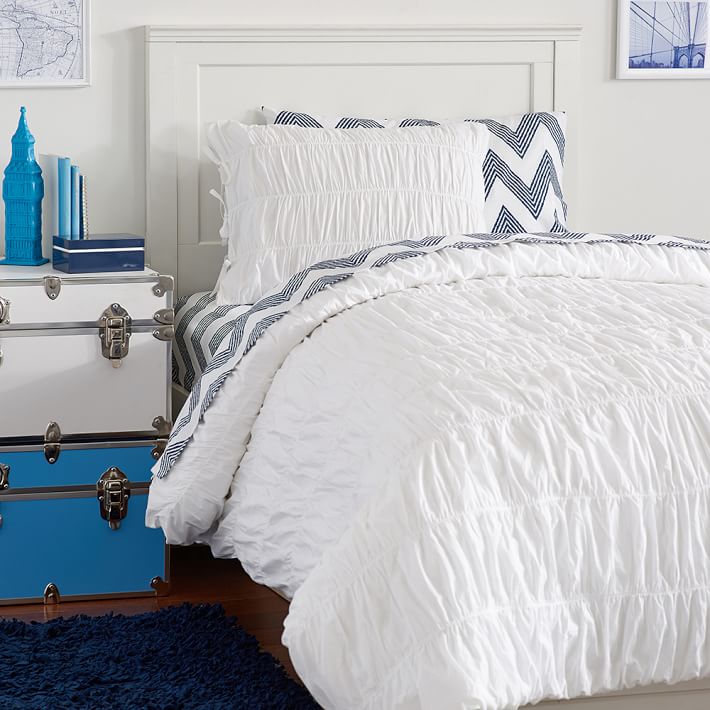 Ruched Zig Zag Deluxe Value Duvet Set Dorm Bundle Pottery Barn Teen