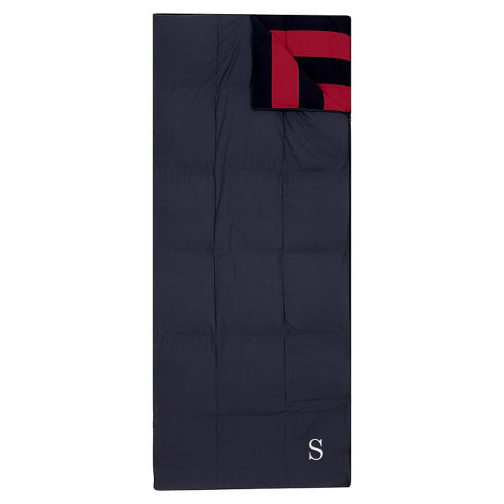 Red & Navy Rugby Stripe Sleeping Bag Boys Sleeping Bags Pottery