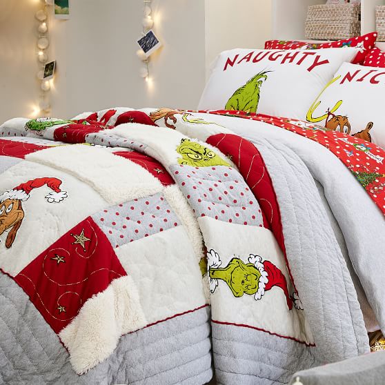 pottery barn grinch bedding