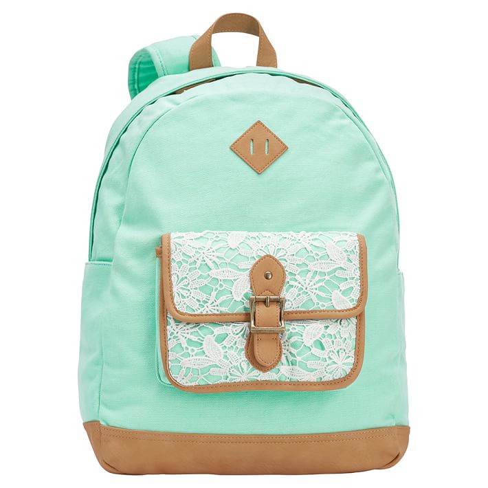 mint floral backpack