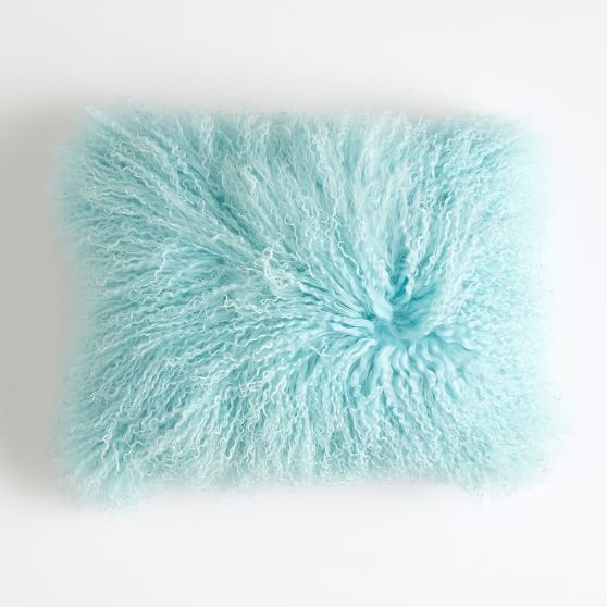 turquoise fur pillows