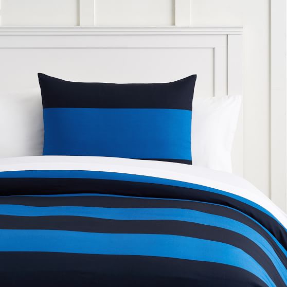 Bold Rugby Stripe Boy S Duvet Cover, Twin Rugby Stripe Bedding