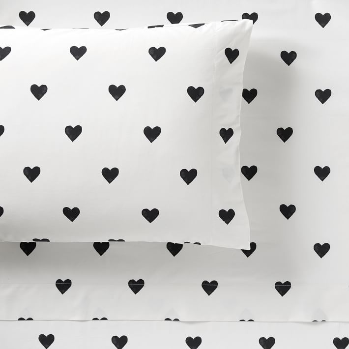 pottery barn heart sheets
