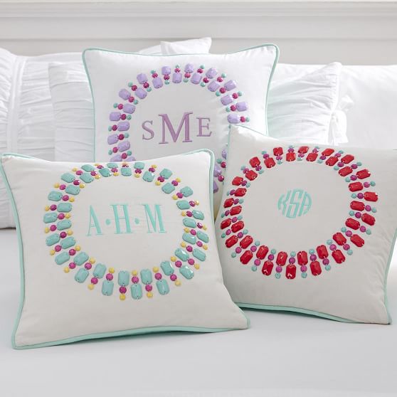 pottery barn monogram pillow