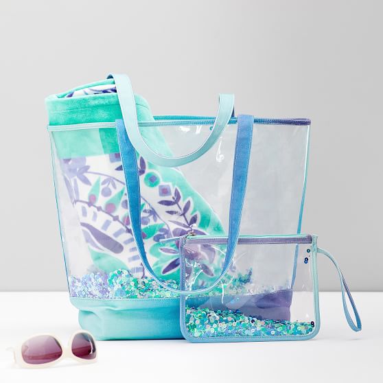 clear beach tote