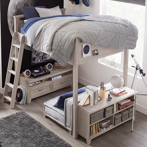 full size loft bed with couch underneath