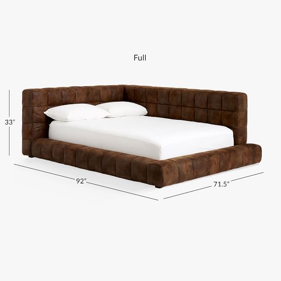 Baldwin Lounge Corner Upholstered Bed, Tufted Lounge Reversible Twin Bed Black