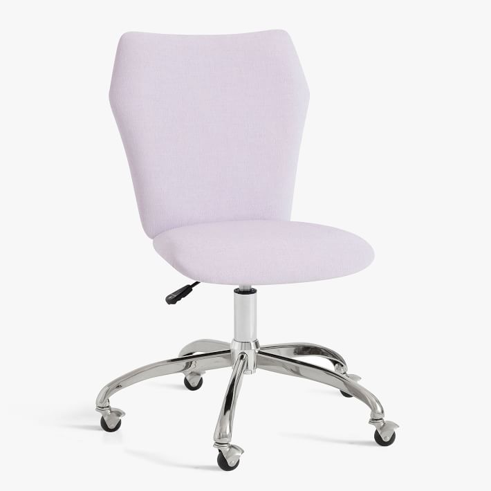 Chenille Plain Weave Airgo Swivel Desk, Lilac Swivel Desk Chair