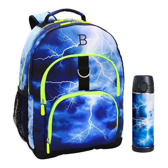 backpack and water bottle