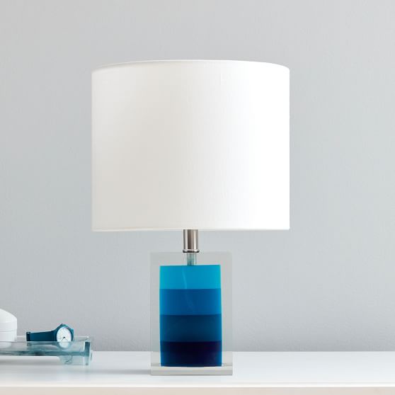Blue Layers Resin Table Lamp | Pottery Barn Teen