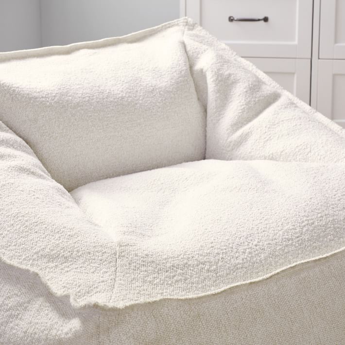 Chunky Boucle Ivory Modern Lounger Pottery Barn Teen