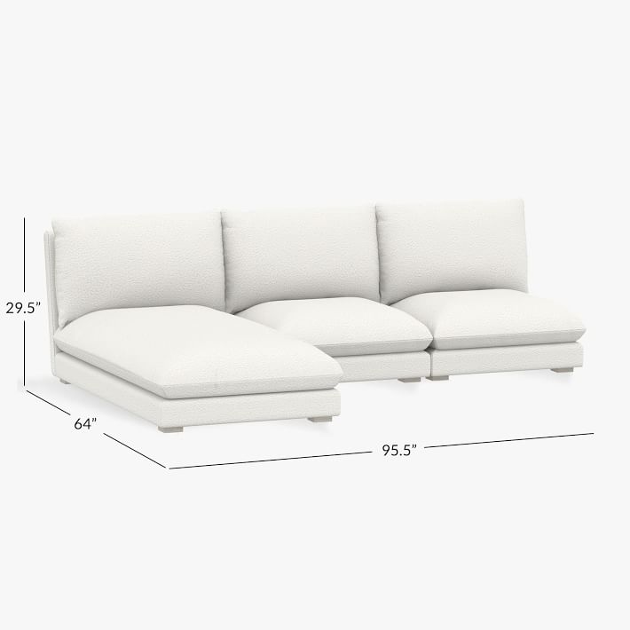 Skye Armless Super Sectional Set with Chaise | Pottery Barn Teen