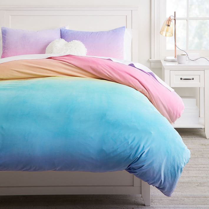 rainbow sky organic duvet cover