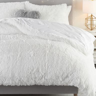 fluffy white duvet