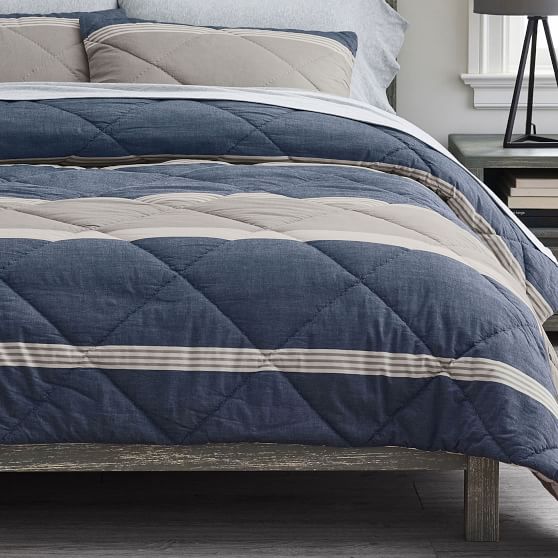 beachstone stripe duvet cover