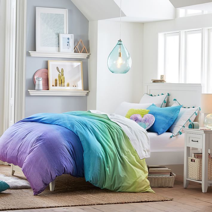 watercolor rainbow duvet