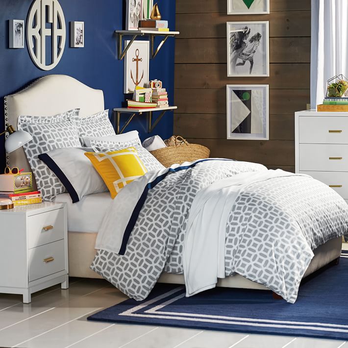 Raleigh Camelback Upholstered Teen Headboard Pottery Barn Teen