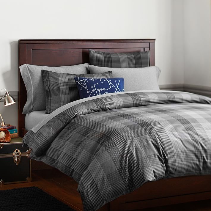 black plaid duvet cover