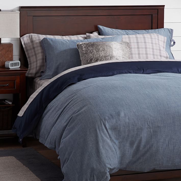 chambray duvet pottery barn