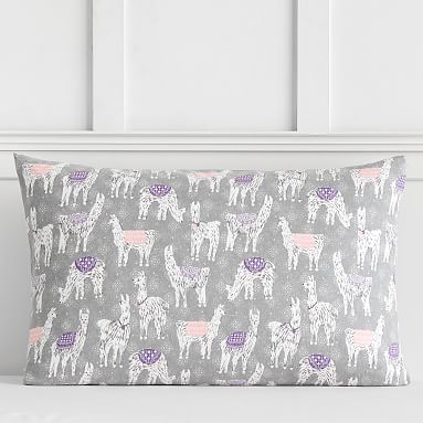 NEW POTTERY BARN TEEN ORGANIC LLAMA FLANNEL PILLOWCASE 