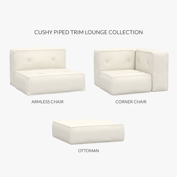 Build Your Own - Cushy Piped Trim Sectional