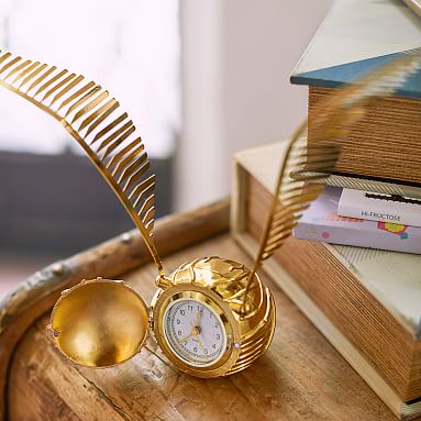 9 x 18 Inches Golden Snitch Harry Potter Replica Resin Desk Clock 