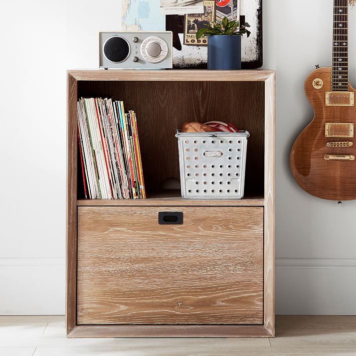 Callum Shelf with 1-Drawer 25" Storage Cabinet