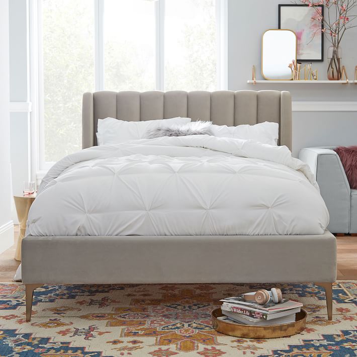 Avalon Channel Stitch Upholstered Bed Teen Bed Pottery Barn Teen