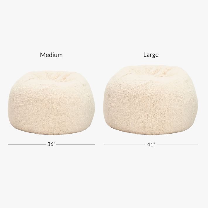 Sherpa Ivory Bean Bag Chair | Pottery 