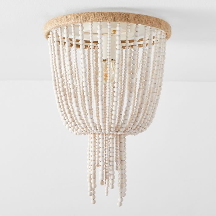 leila wood bead flush mount