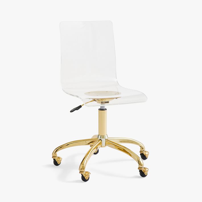 white acrylic desk chair