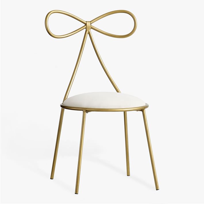 gold bow vanity chair