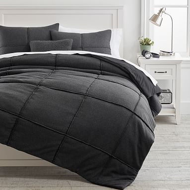 Sweatshirt Recycled Comforter & Sham, Single/Single XL Faded Black