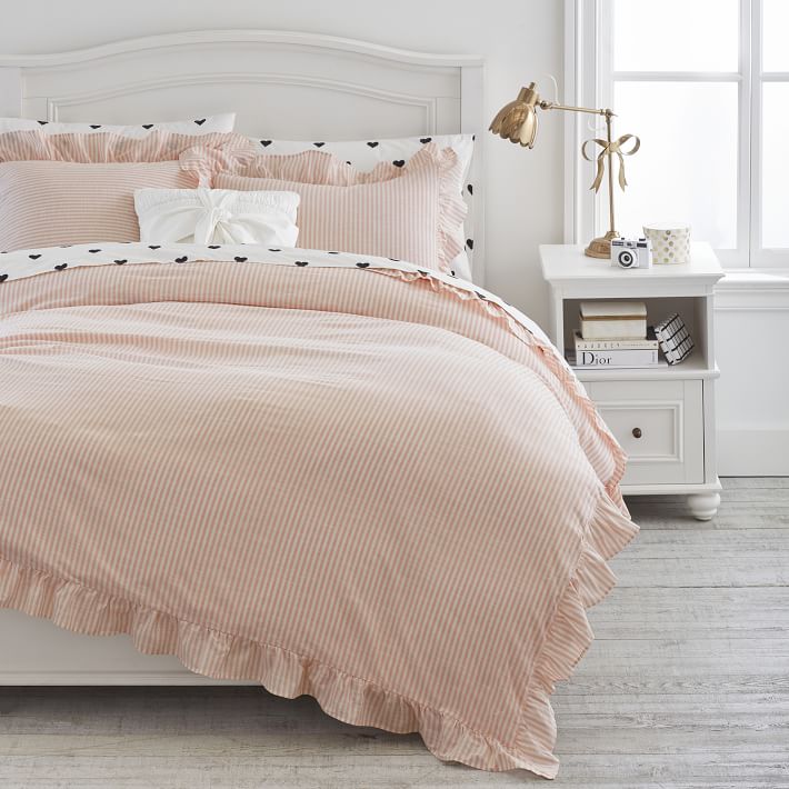 ruffle stripe duvet cover