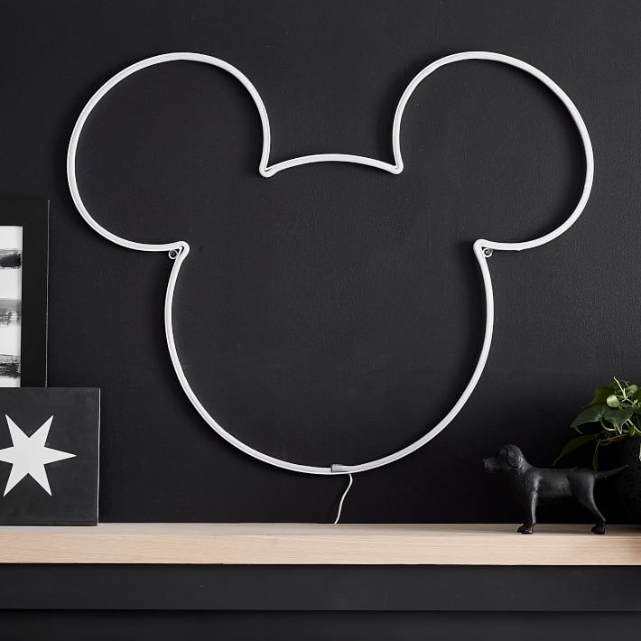 mickey silhouette sensor wall light lamp