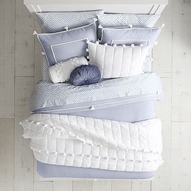 chambray tassel duvet cover