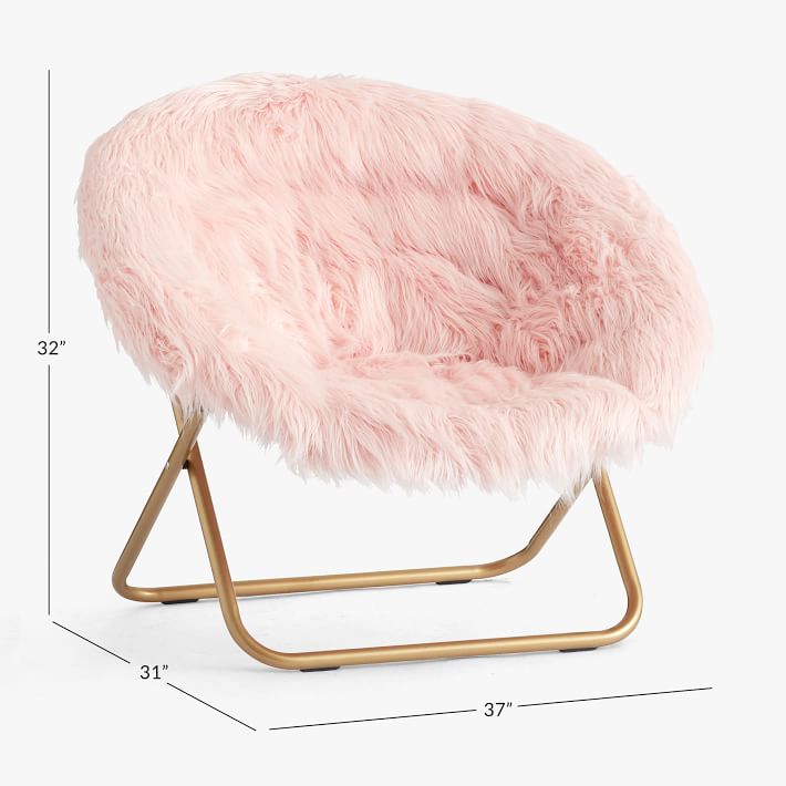 round faux fur chair