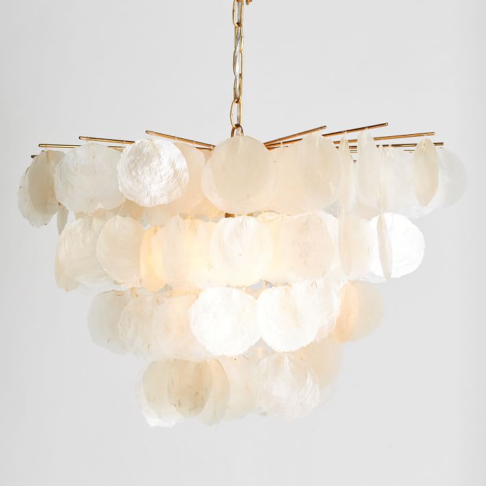 white capiz chandelier