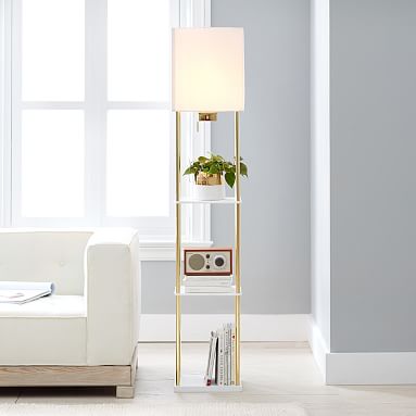 floor lamp with shelves white