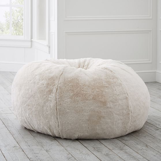 pbteen faux fur bean bag