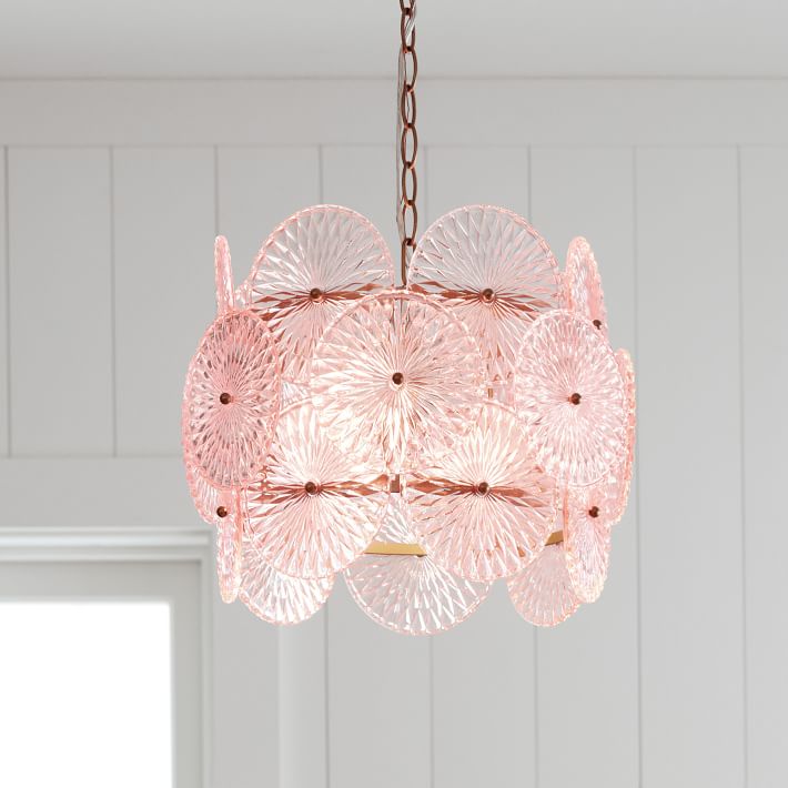 glass layered chandelier