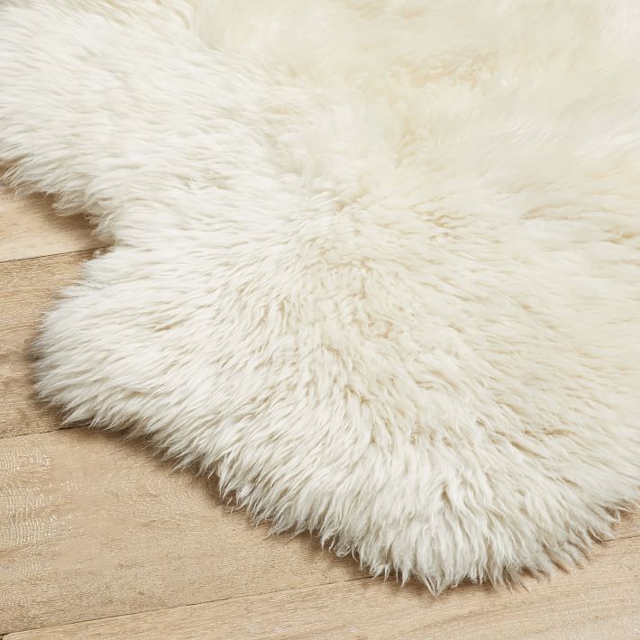Pottery Barn Teen Supersoft Shearling Rug 2'x3' White NEW 