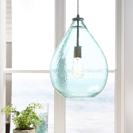 glass water drop pendant light