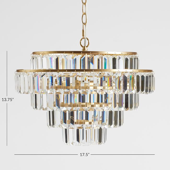 elongated crystal chandelier