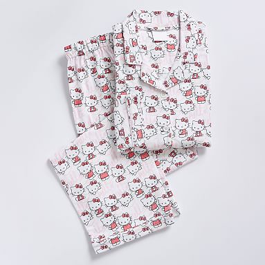 Hello Kitty Organic Flannel Pajamas, Small, Pink Multi
